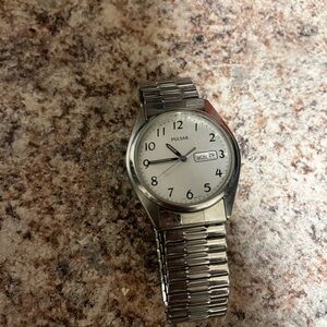 Pulsar Classic Silver Watch with White Dial
